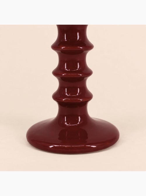 Bougeoir en céramique rouge 14cm - Kiabi
