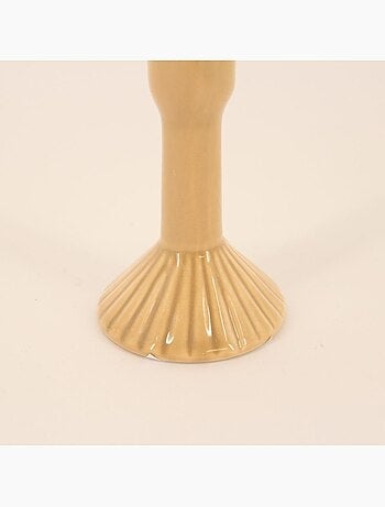 Bougeoir en céramique strié 13cm