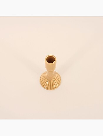 Bougeoir en céramique strié 13cm