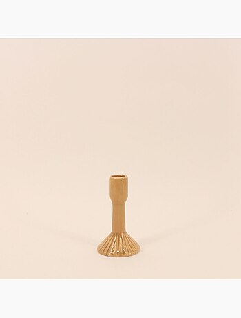 Bougeoir en céramique strié 13cm