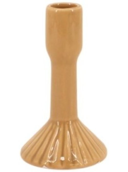 Bougeoir en céramique strié 13cm - Kiabi