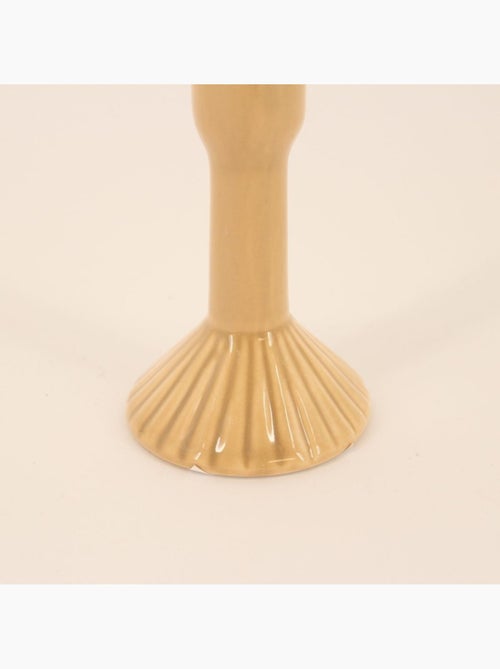 Bougeoir en céramique strié 13cm - Kiabi