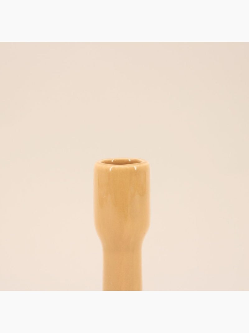 Bougeoir en céramique strié 13cm Beige - Kiabi