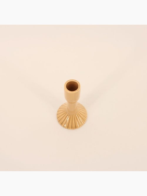Bougeoir en céramique strié 13cm - Kiabi