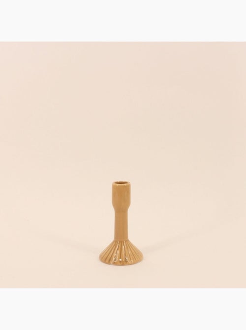Bougeoir en céramique strié 13cm - Kiabi