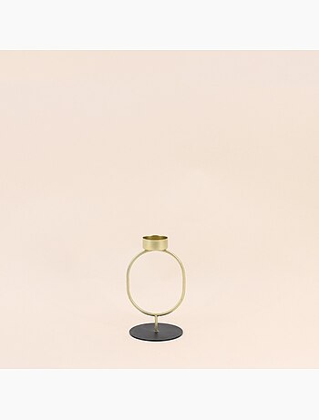 Bougeoir en métal doré 16cm