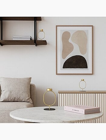 Bougeoir en métal doré 16cm