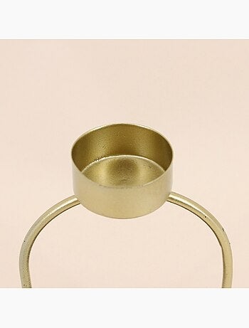 Bougeoir en métal doré 16cm