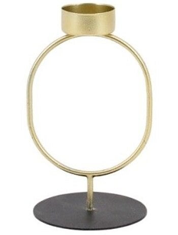 Bougeoir en métal doré 16cm
