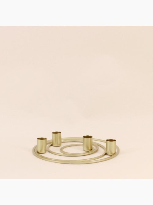 Bougeoir en métal doré 4 supports - Kiabi