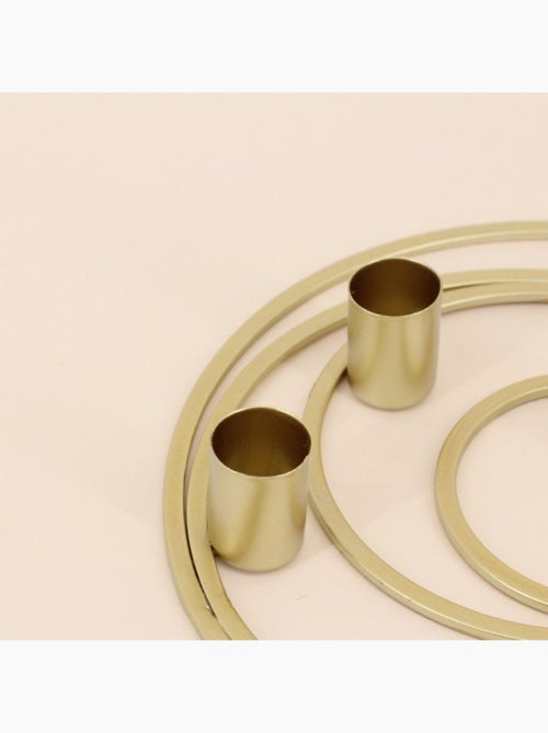 Bougeoir en métal doré 4 supports - Kiabi