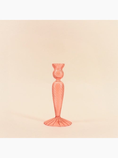 Bougeoir en verre 18cm - Kiabi