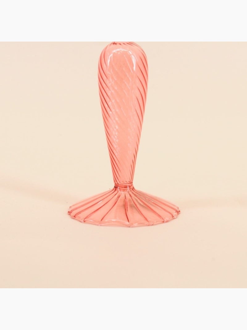 Bougeoir en verre 18cm Rose - Kiabi