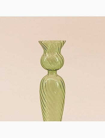 Bougeoir en verre 18cm