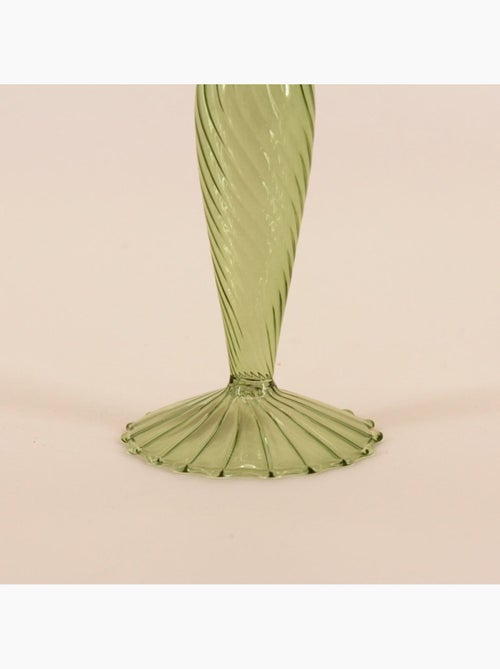 Bougeoir en verre 18cm - Kiabi