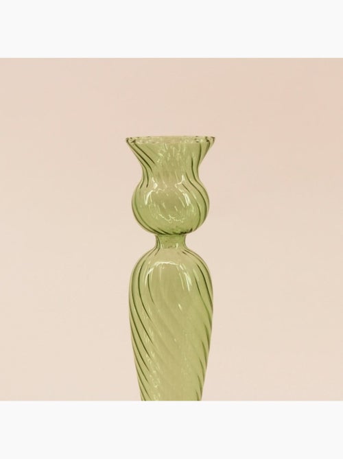 Bougeoir en verre 18cm - Kiabi