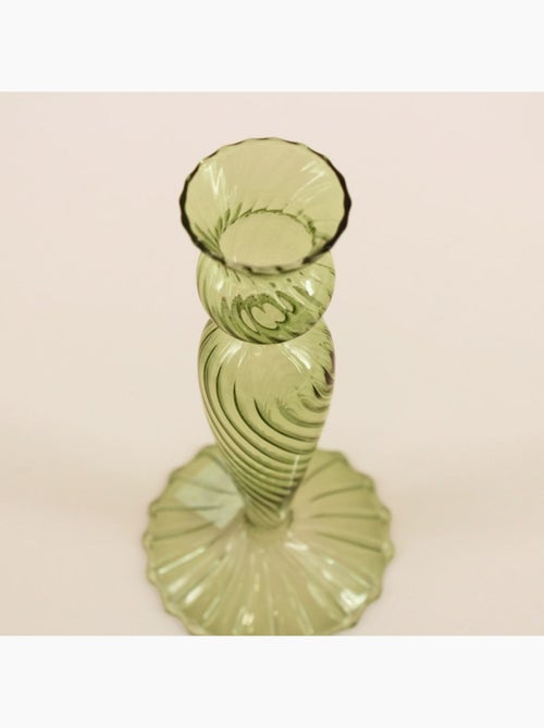 Bougeoir en verre 18cm - Kiabi