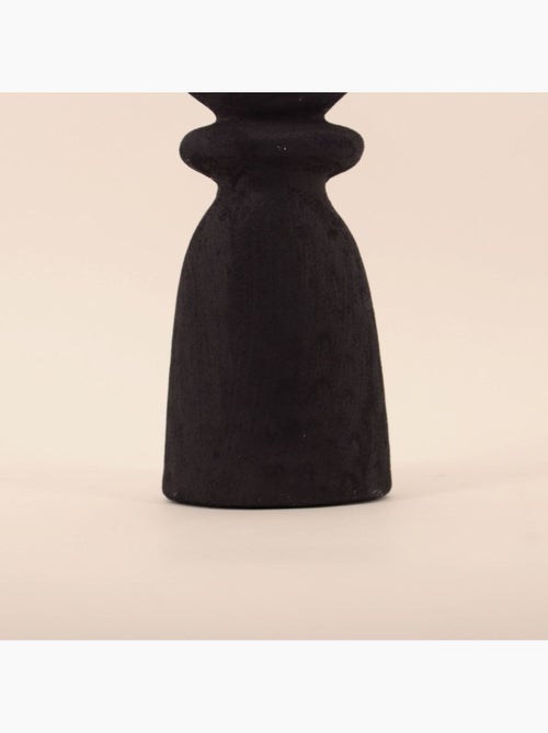 Bougeoir en Y en grès noir 29cm - Kiabi