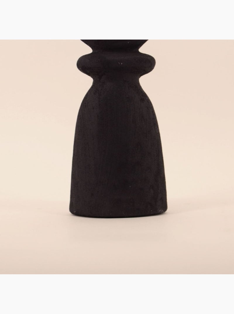 Bougeoir en Y en grès noir 29cm Noir - Kiabi