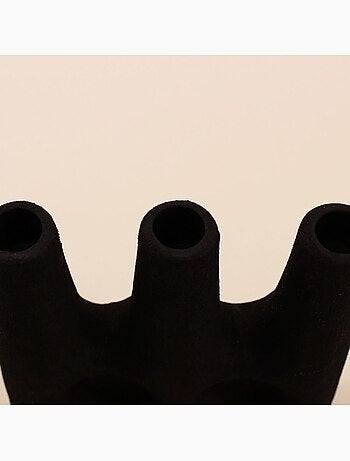 Bougeoir ethnique céramique noir 24cm