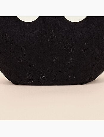 Bougeoir ethnique céramique noir 24cm