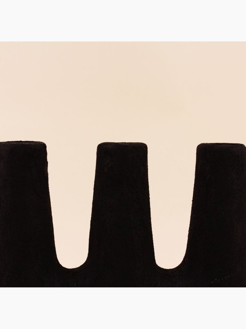 Bougeoir ethnique céramique noir 24cm Noir - Kiabi