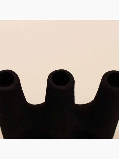 Bougeoir ethnique céramique noir 24cm - Kiabi