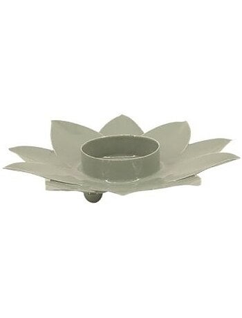 Bougeoir forme fleur vert 12cm
