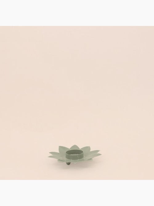 Bougeoir forme fleur vert 12cm - Kiabi