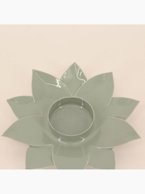 Bougeoir forme fleur vert 12cm - Kiabi