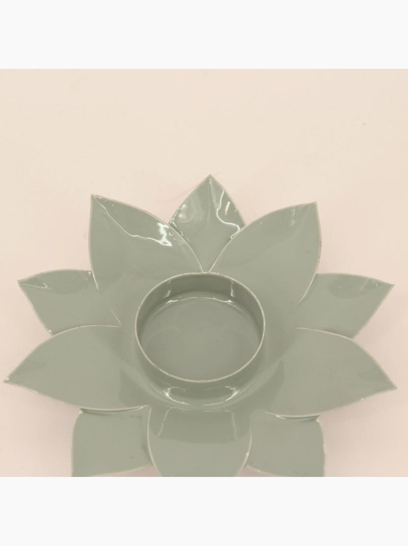 Bougeoir forme fleur vert 12cm Vert - Kiabi