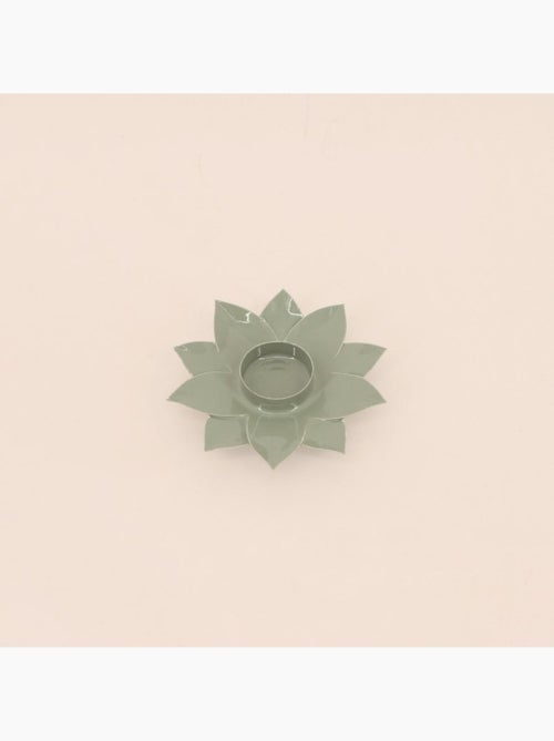Bougeoir forme fleur vert 12cm - Kiabi