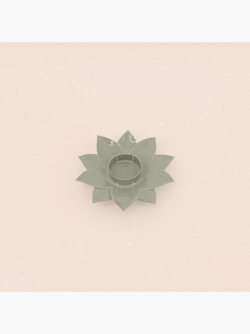 Bougeoir forme fleur vert 12cm Vert - Kiabi