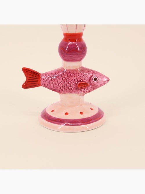 Bougeoir forme poisson en dolomite violet 15cm - Kiabi