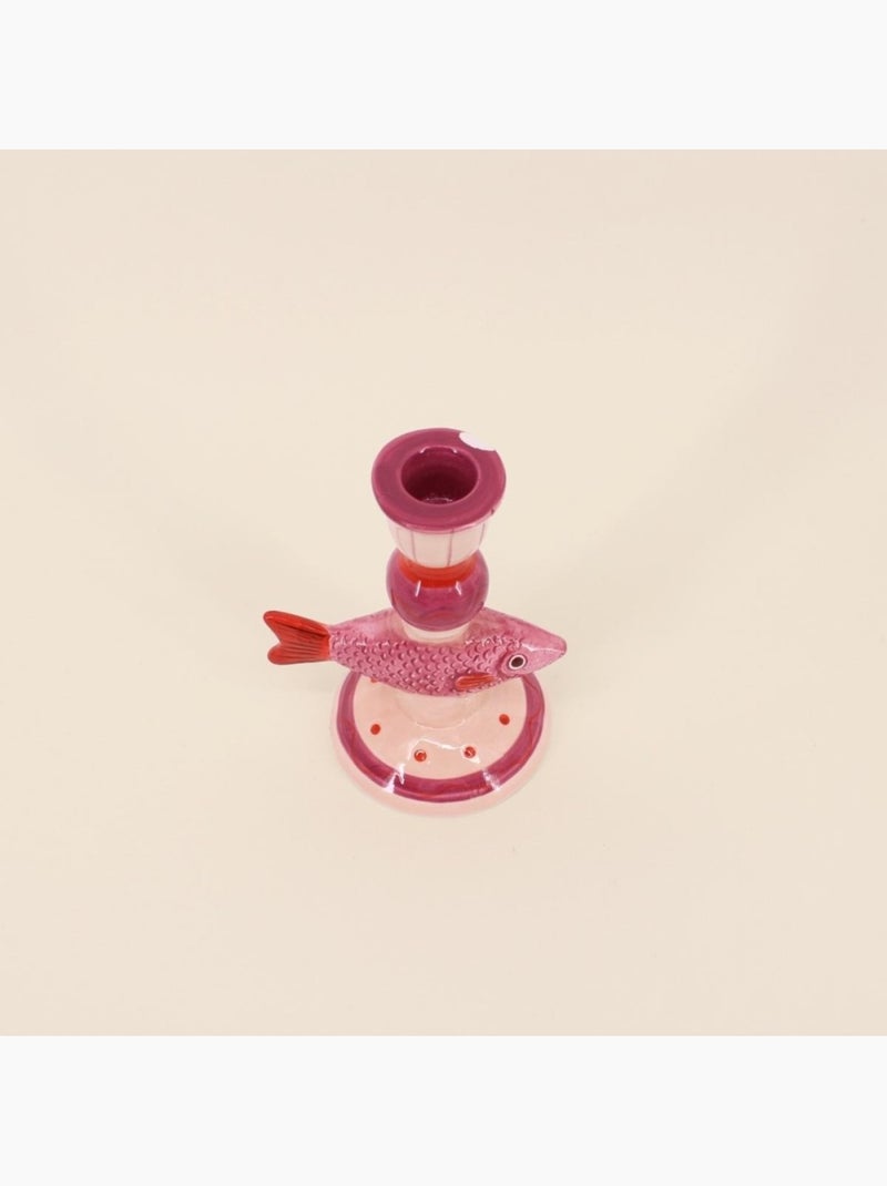 Bougeoir forme poisson en dolomite violet 15cm Violet - Kiabi