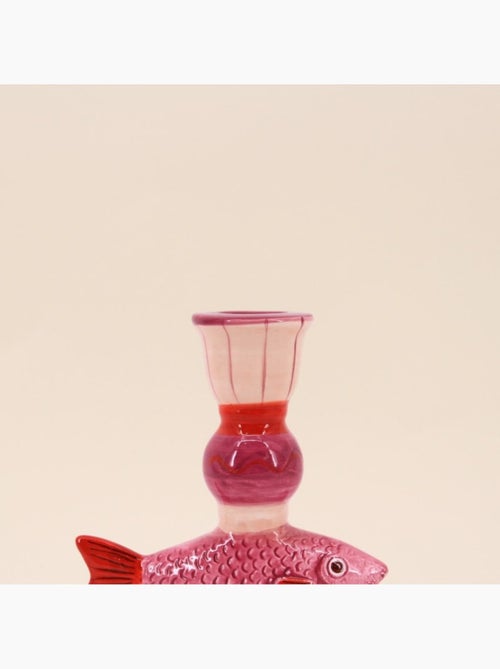 Bougeoir forme poisson en dolomite violet 15cm - Kiabi