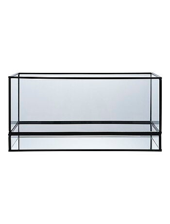 Bougeoir Hurricane - Bougeoir Hurricane, métal/verre, noir 30x12x15 cm