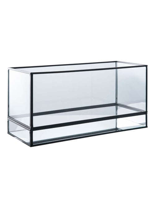 Bougeoir Hurricane - Bougeoir Hurricane, métal/verre, noir 30x12x15 cm - Kiabi