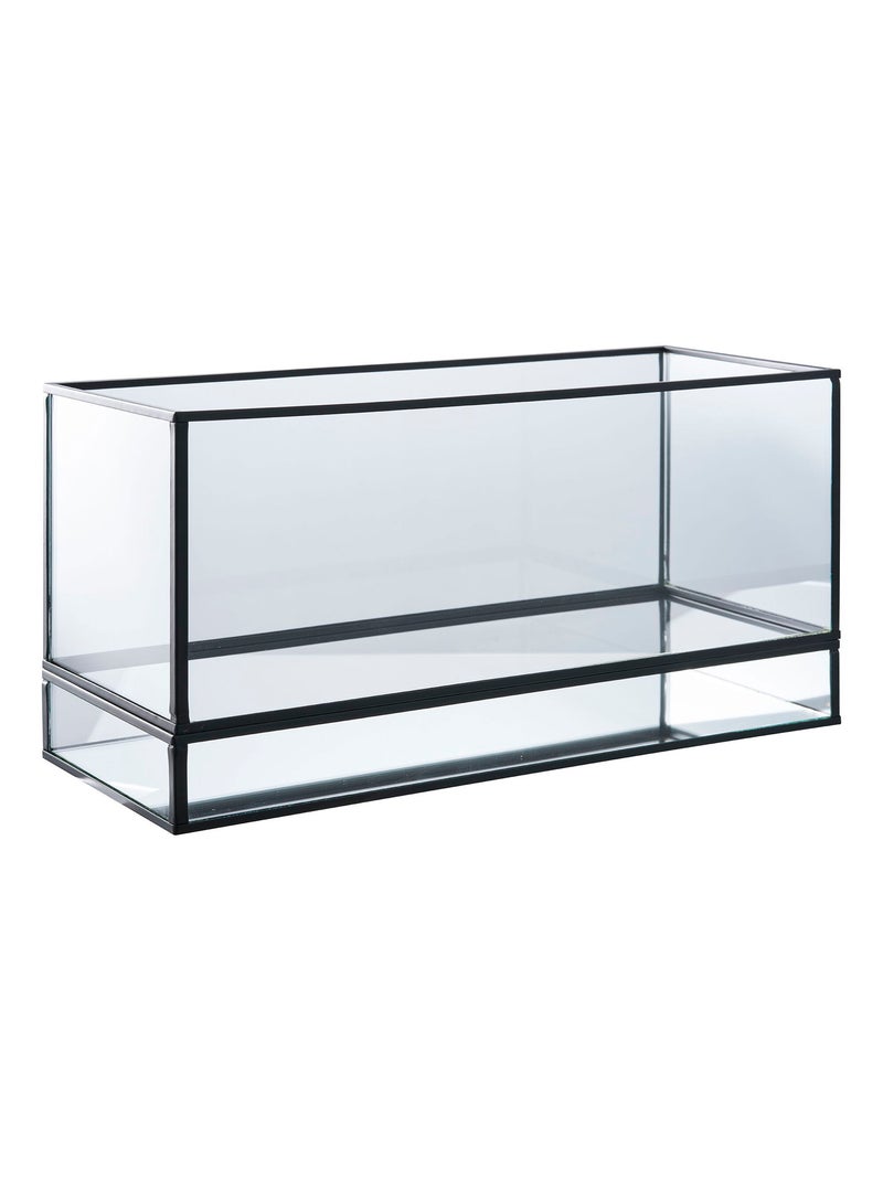 Bougeoir Hurricane - Bougeoir Hurricane, métal/verre, noir 30x12x15 cm Noir - Kiabi