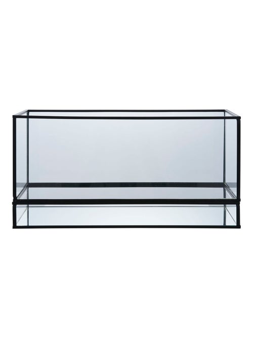 Bougeoir Hurricane - Bougeoir Hurricane, métal/verre, noir 30x12x15 cm - Kiabi