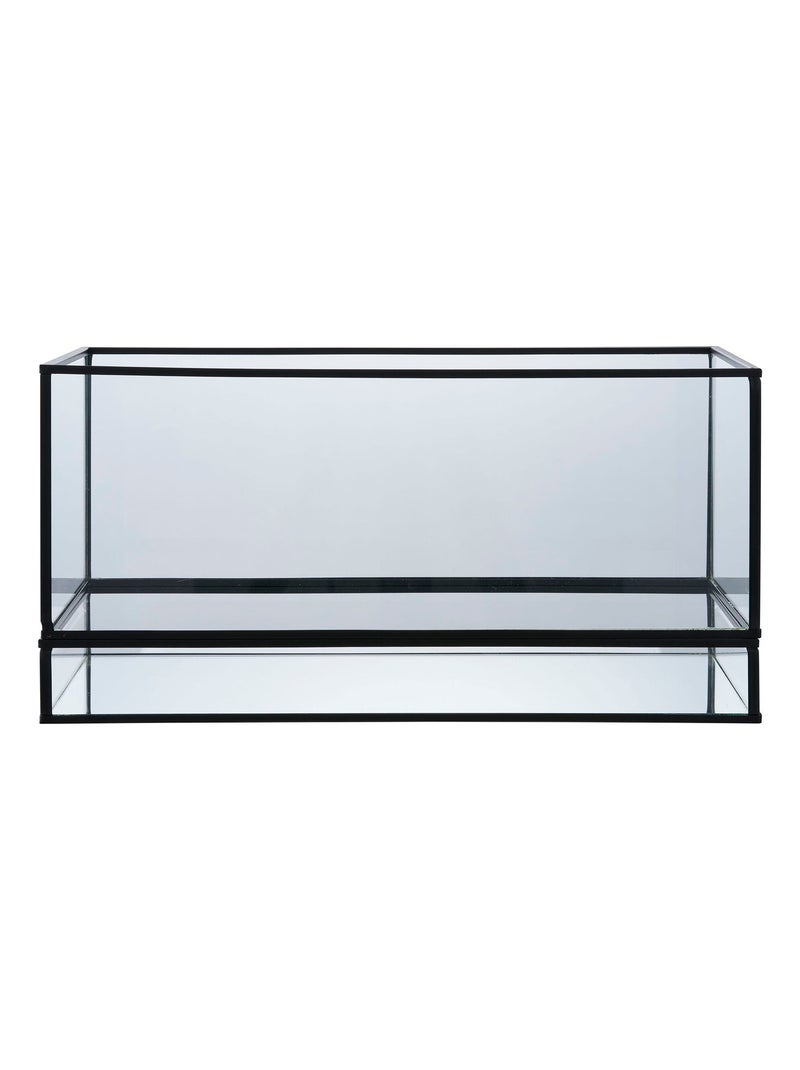 Bougeoir Hurricane - Bougeoir Hurricane, métal/verre, noir 30x12x15 cm Noir - Kiabi