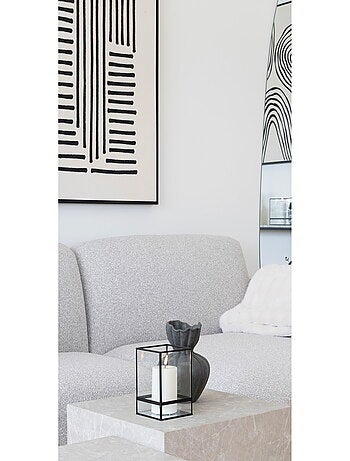 Bougeoir Hurricane - Bougeoir, métal/verre, noir 12x15 cm.