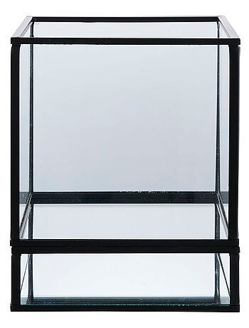 Bougeoir Hurricane - Bougeoir, métal/verre, noir 12x15 cm.