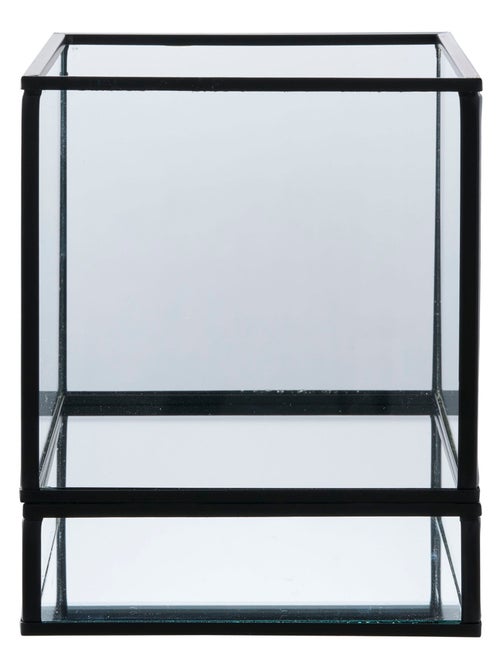 Bougeoir Hurricane - Bougeoir, métal/verre, noir 12x15 cm. - Kiabi