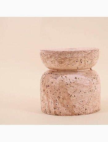 Bougeoir imitation travertin 10cm