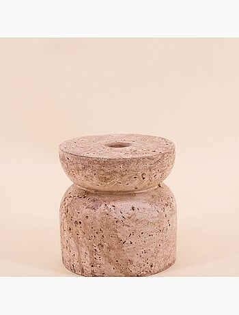 Bougeoir imitation travertin 10cm
