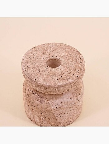 Bougeoir imitation travertin 10cm