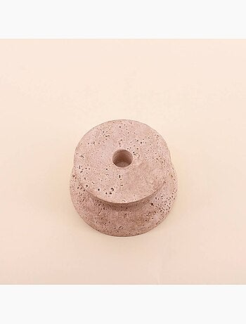 Bougeoir imitation travertin 13x7cm
