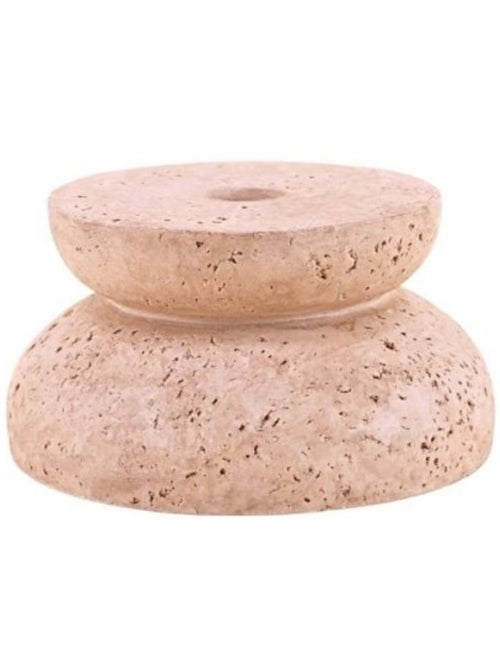 Bougeoir imitation travertin 13x7cm - Kiabi