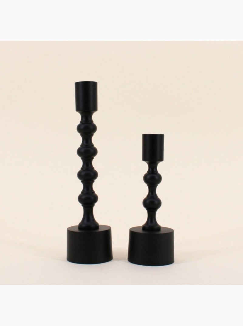 Bougeoir laqué noir mat 16cm Noir - Kiabi